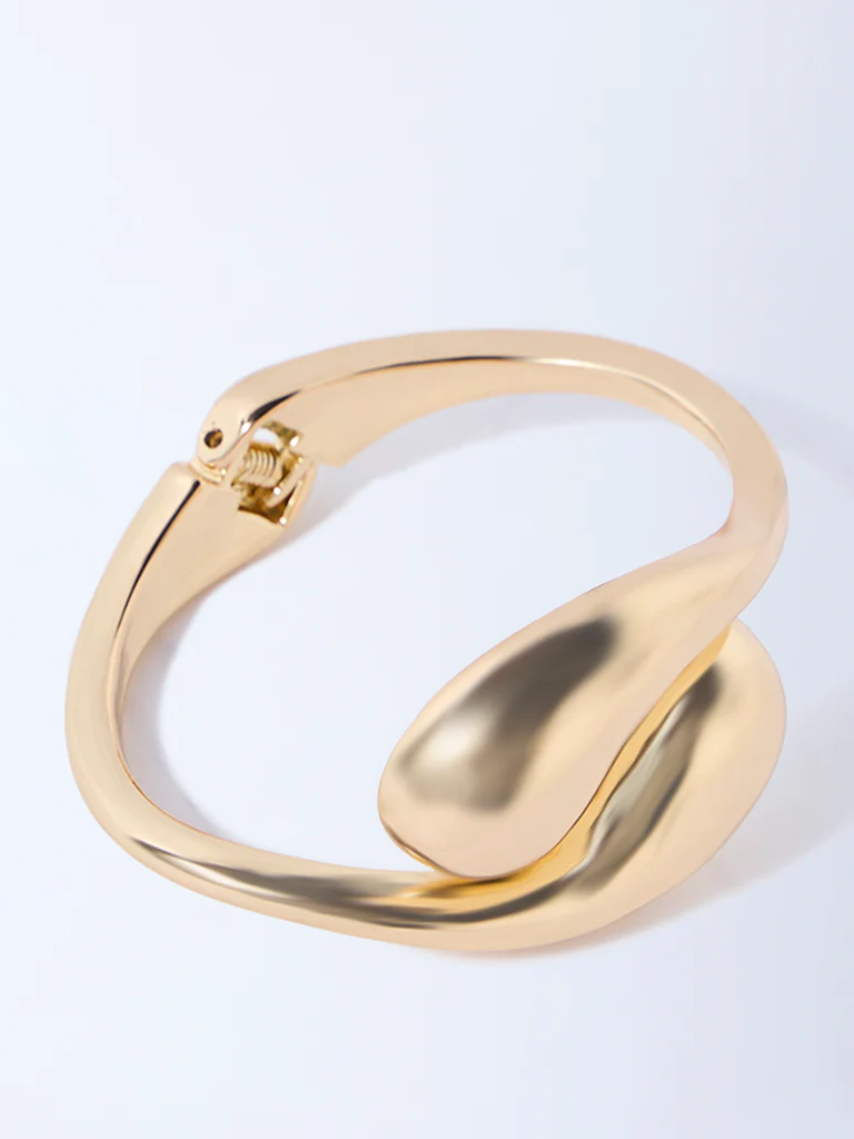 Westside Accessories Gold Puffy Statement Cuff Bracelet - Image 2