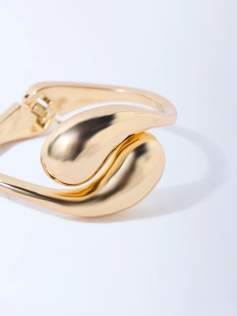 Westside Accessories Gold Puffy Statement Cuff Bracelet - Image 3