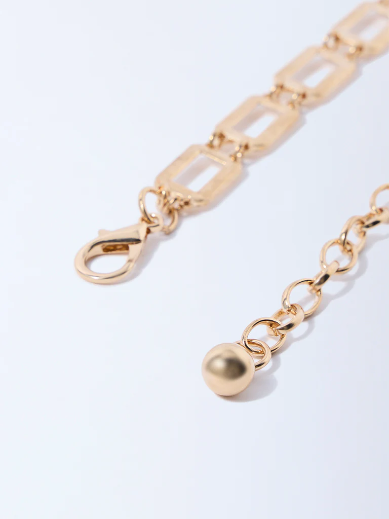 Westside Accessories Gold Rectangular Ring Belt - Image 3
