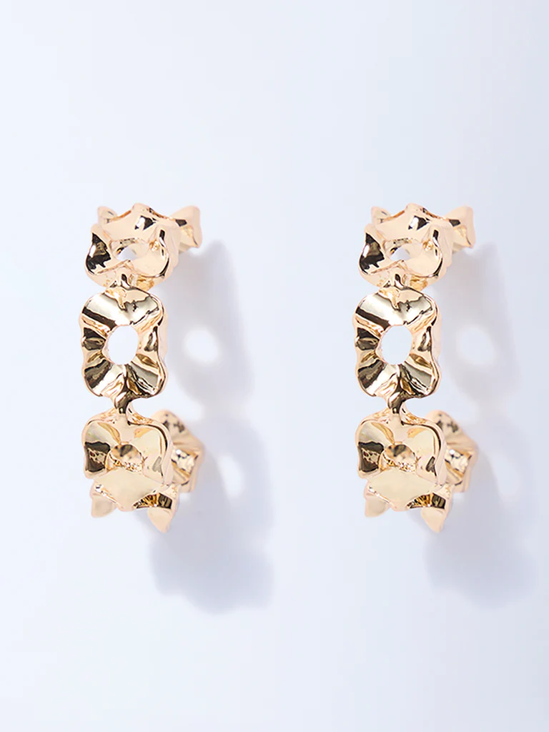 Westside Accessories Gold Sculpted Hoop Earrings