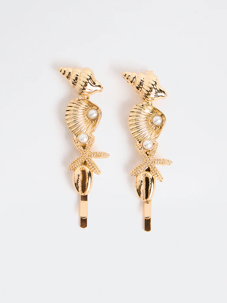 Westside Accessories Gold Shell Clips - Pack of 3