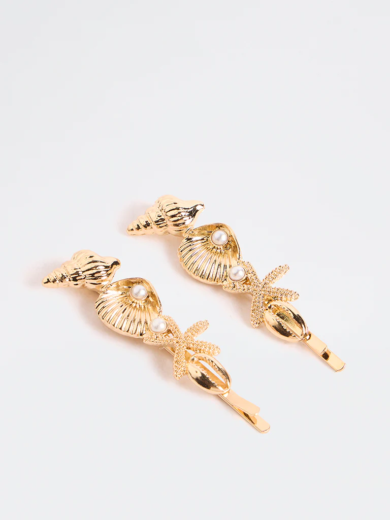 Westside Accessories Gold Shell Clips - Pack of 3 - Image 2