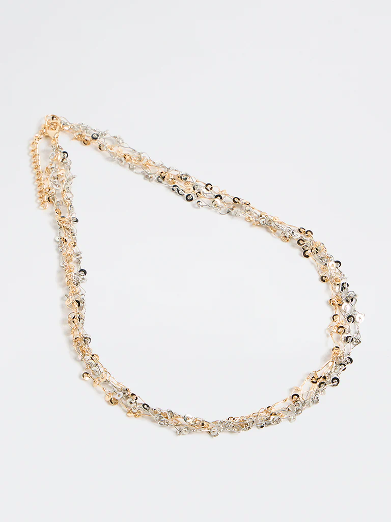 Westside Accessories Gold Silver Dual Sequin Necklace - Image 2
