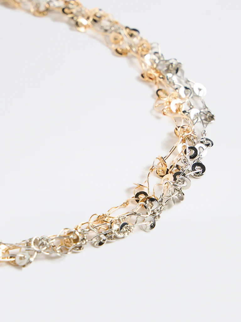 Westside Accessories Gold Silver Dual Sequin Necklace - Image 3