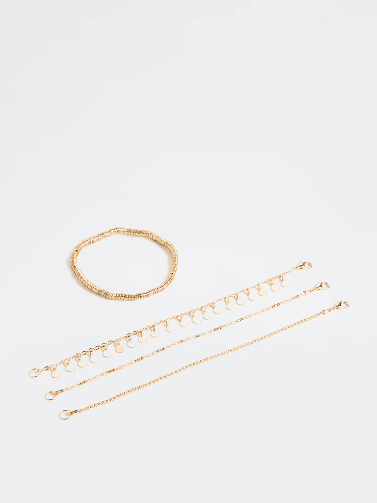 Westside Accessories Gold Stack Bracelets - Pack of 4 - Image 2