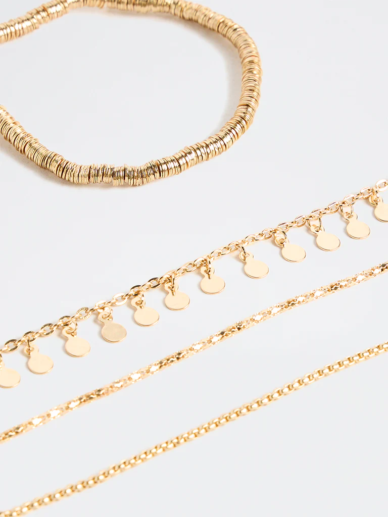Westside Accessories Gold Stack Bracelets - Pack of 4 - Image 3