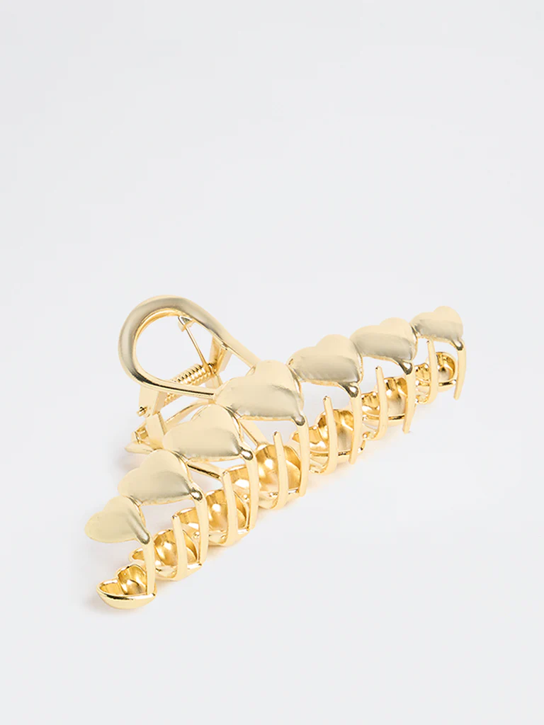 Westside Accessories Gold Statement Heart Hair Clip - Image 2