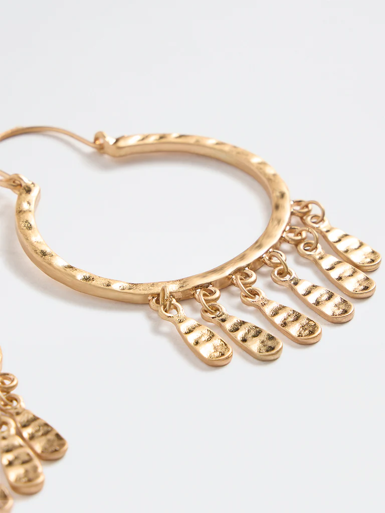Westside Accessories Gold Statement Hoop Earrings - Image 3
