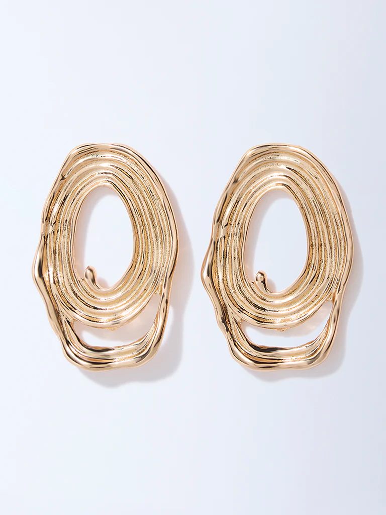 Westside Accessories Gold Statement Stud Earrings