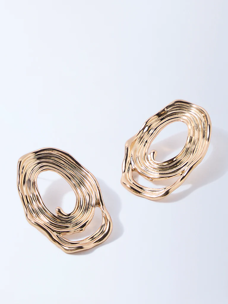 Westside Accessories Gold Statement Stud Earrings - Image 2