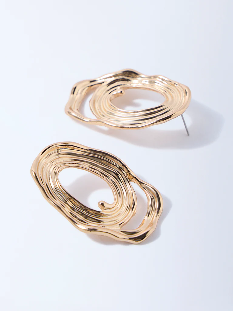 Westside Accessories Gold Statement Stud Earrings - Image 3
