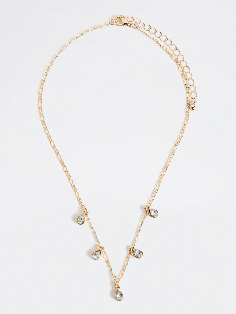 Westside Accessories Gold Stone Charm Necklace