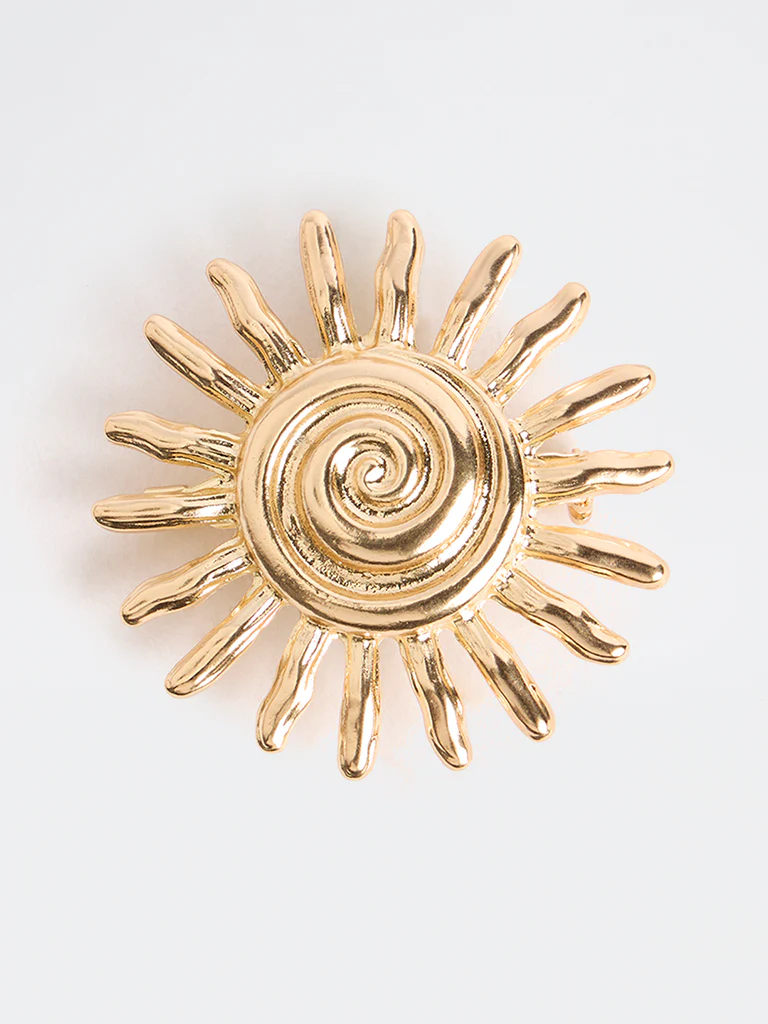 Westside Accessories Gold Sun Motif Brooch