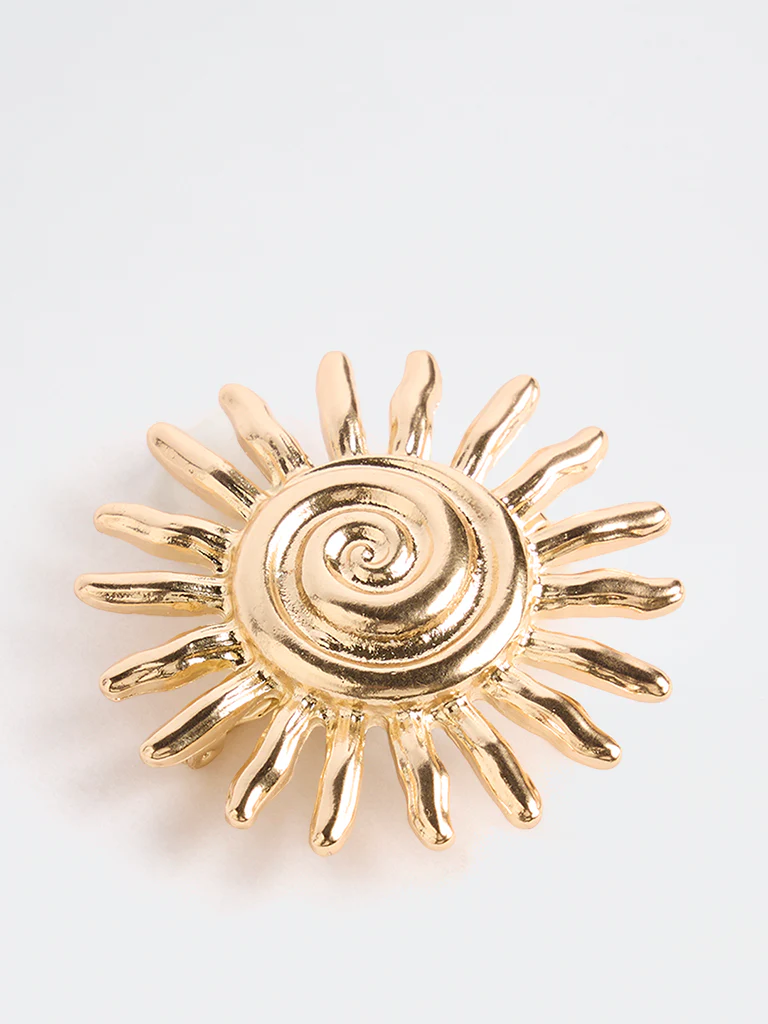 Westside Accessories Gold Sun Motif Brooch - Image 2