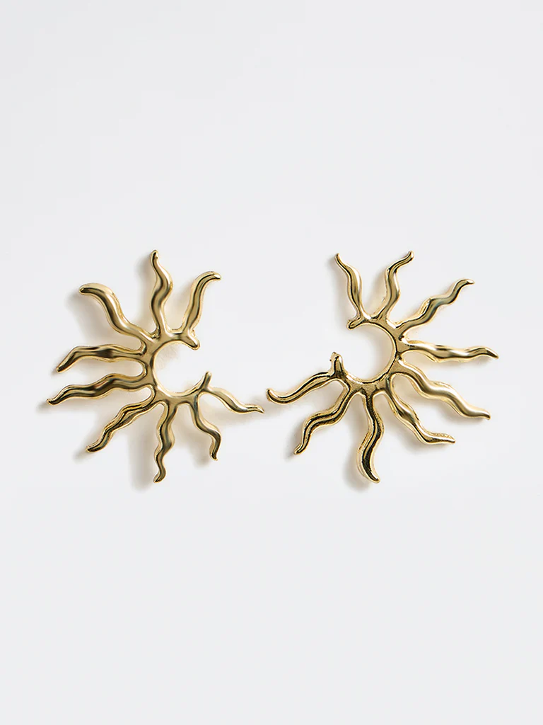 Westside Accessories Gold Sun Stud Earrings