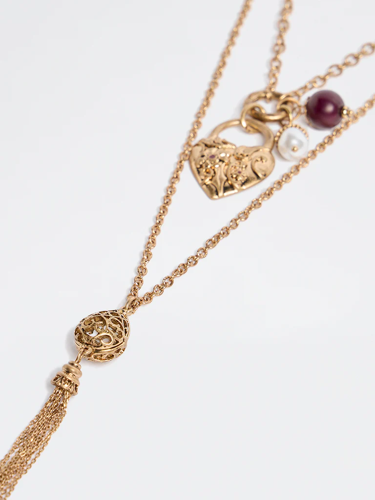 Westside Accessories Gold Tassel Pendant Necklace - Image 3