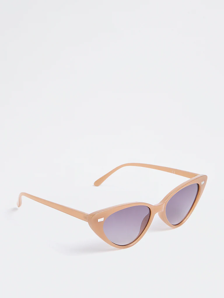 Westside Accessories Light Brown Cateye Sunglasses - Comes with a Pouch and Cleaning Cloth - Image 2