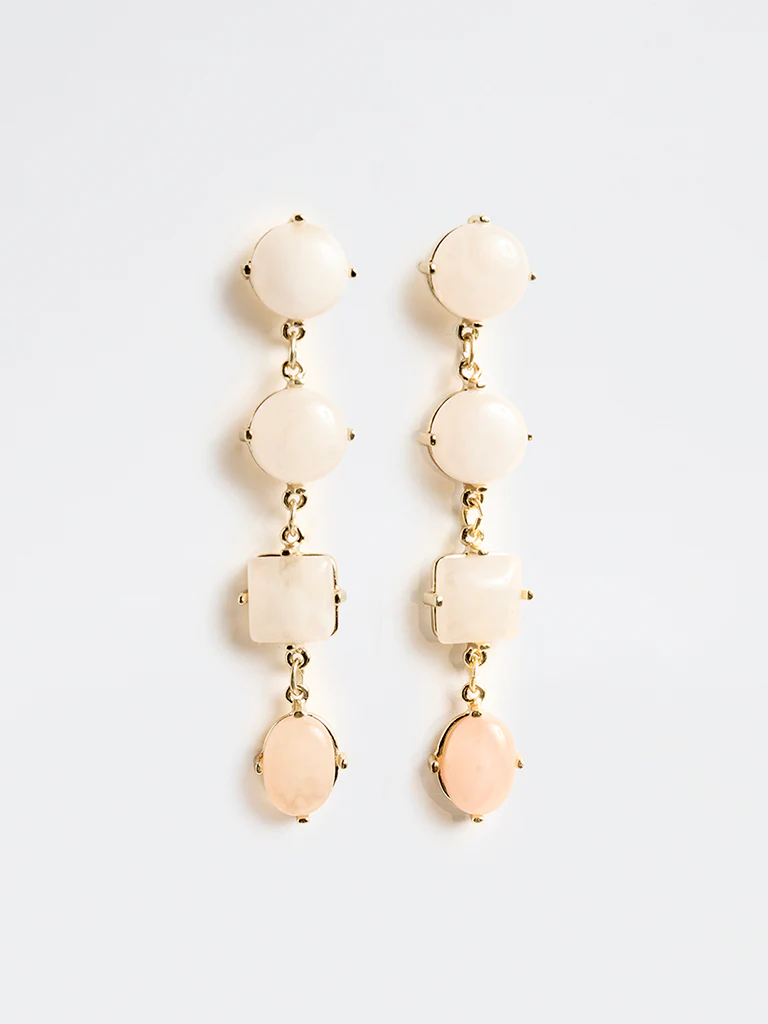 Westside Accessories Light Pink Statement Dangler Earrings