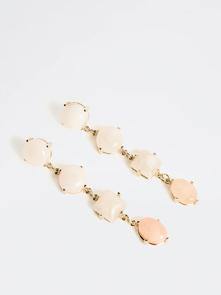 Westside Accessories Light Pink Statement Dangler Earrings - Image 2