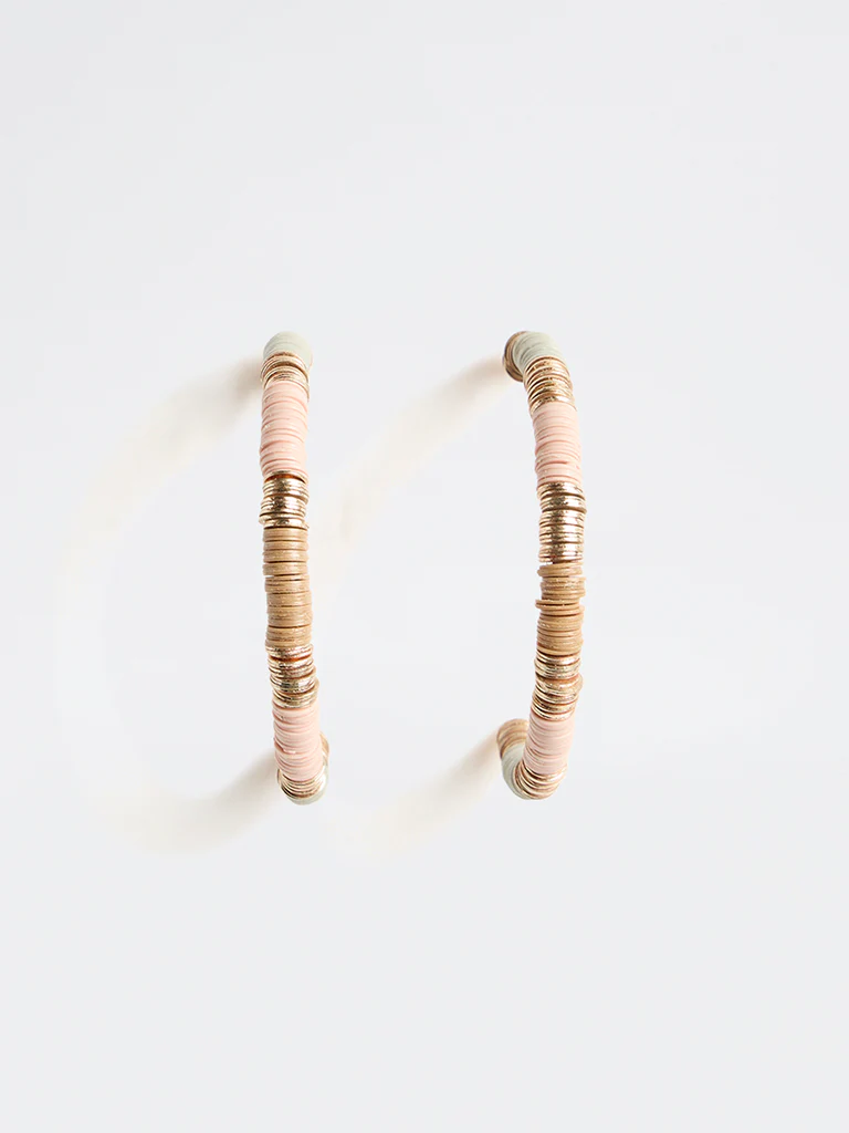 Westside Accessories Multi Color Beaded Hoop Earrings