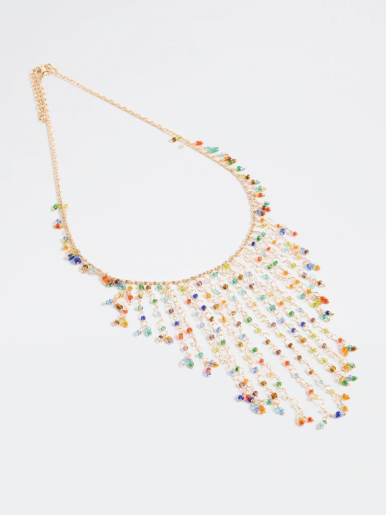 Westside Accessories Multi Color Beaded Trendy Necklace - Image 2