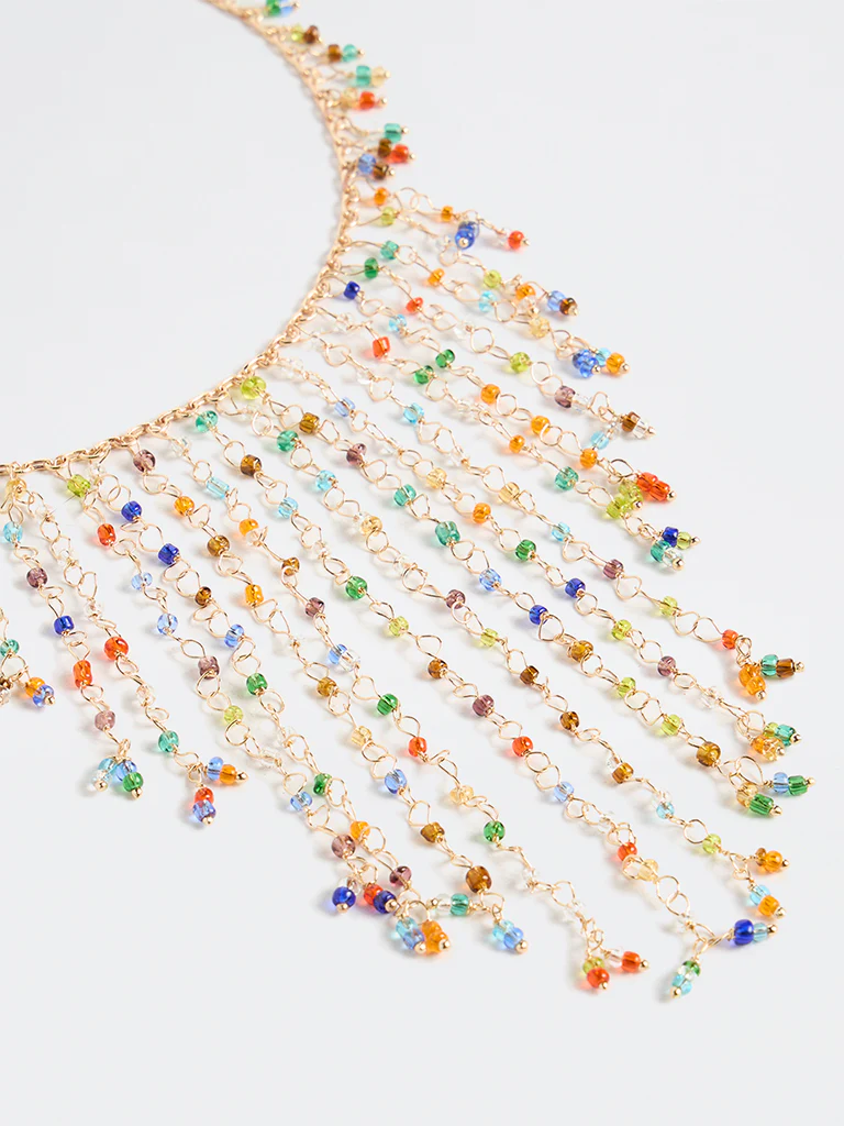 Westside Accessories Multi Color Beaded Trendy Necklace - Image 3