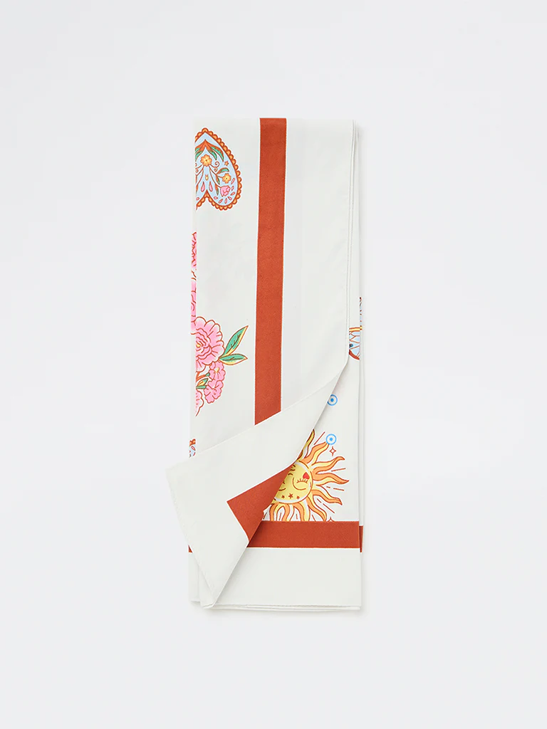 Westside Accessories Multi Color Butterfly and Heart Printed Scarf - Image 2