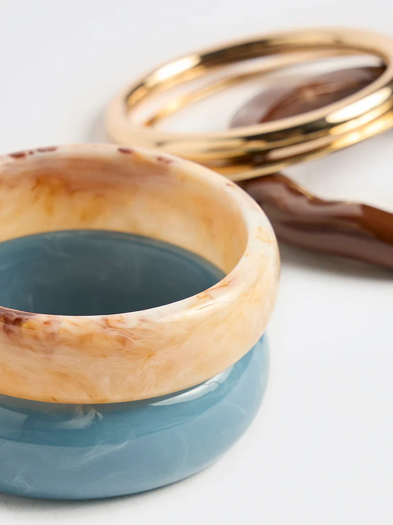 Westside Accessories Multi-Coloured Resin and Metal Bangles - Pack of 5 - Image 3