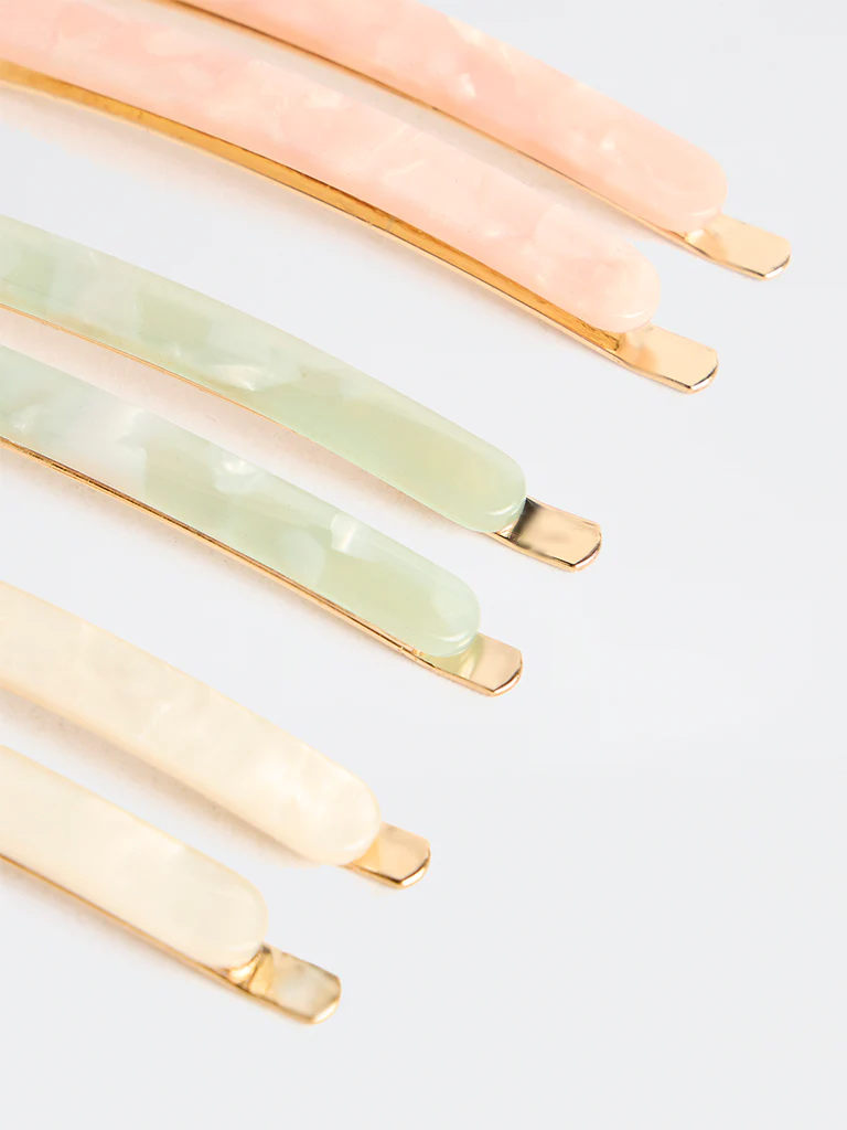 Westside Accessories Multicolour Acrylic Fancy Clips – Pack of 6 - Image 3