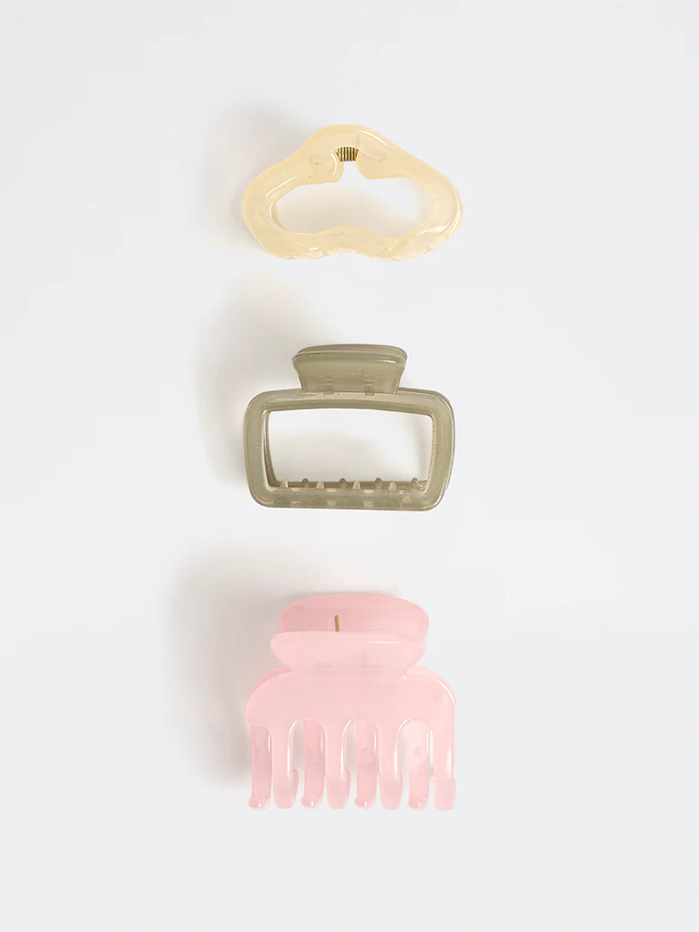Westside Accessories Multicolour Claw Clips - Pack of 3