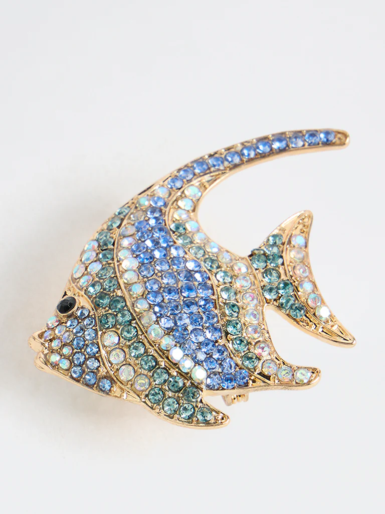 Westside Accessories Multicolour Fish Embellished Brooch - Image 2
