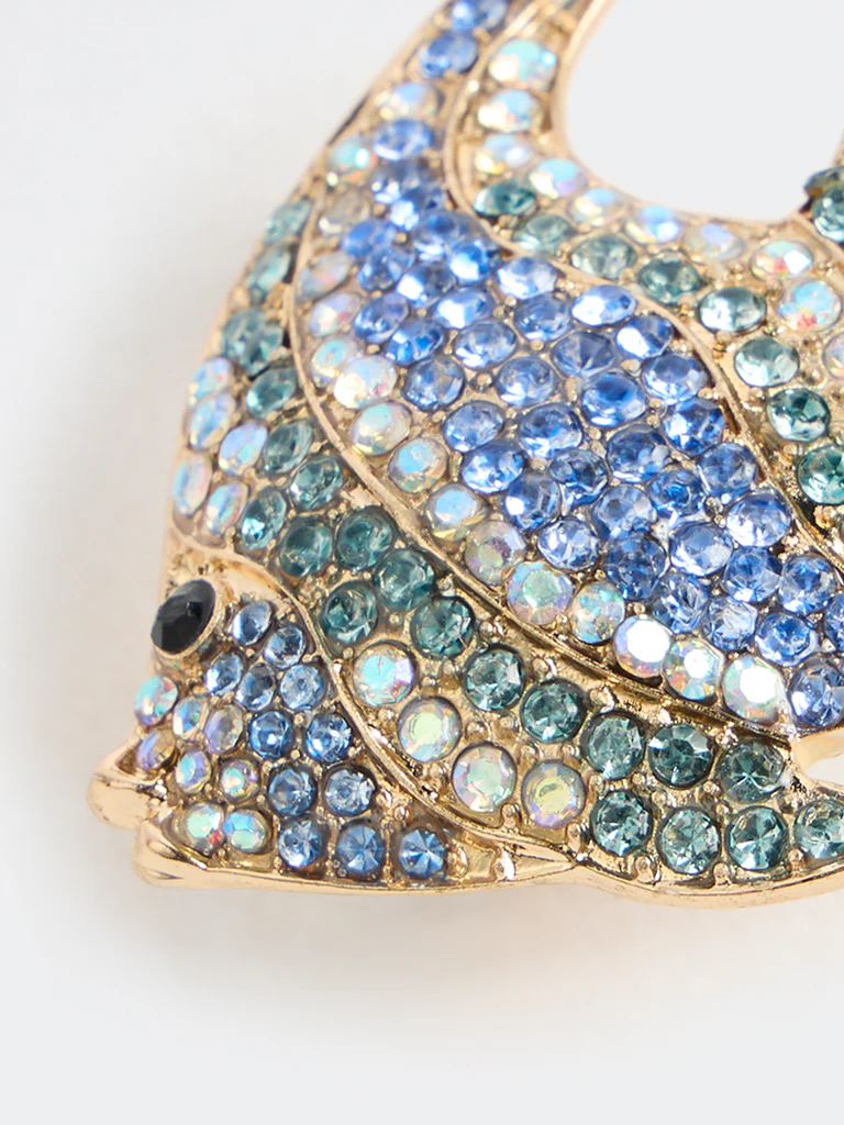 Westside Accessories Multicolour Fish Embellished Brooch - Image 3