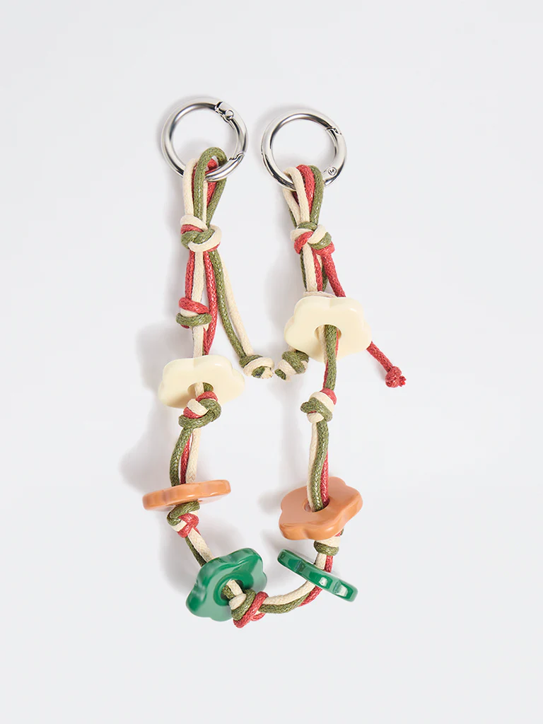 Westside Accessories Multicolour Flower and Cord Bag Charm