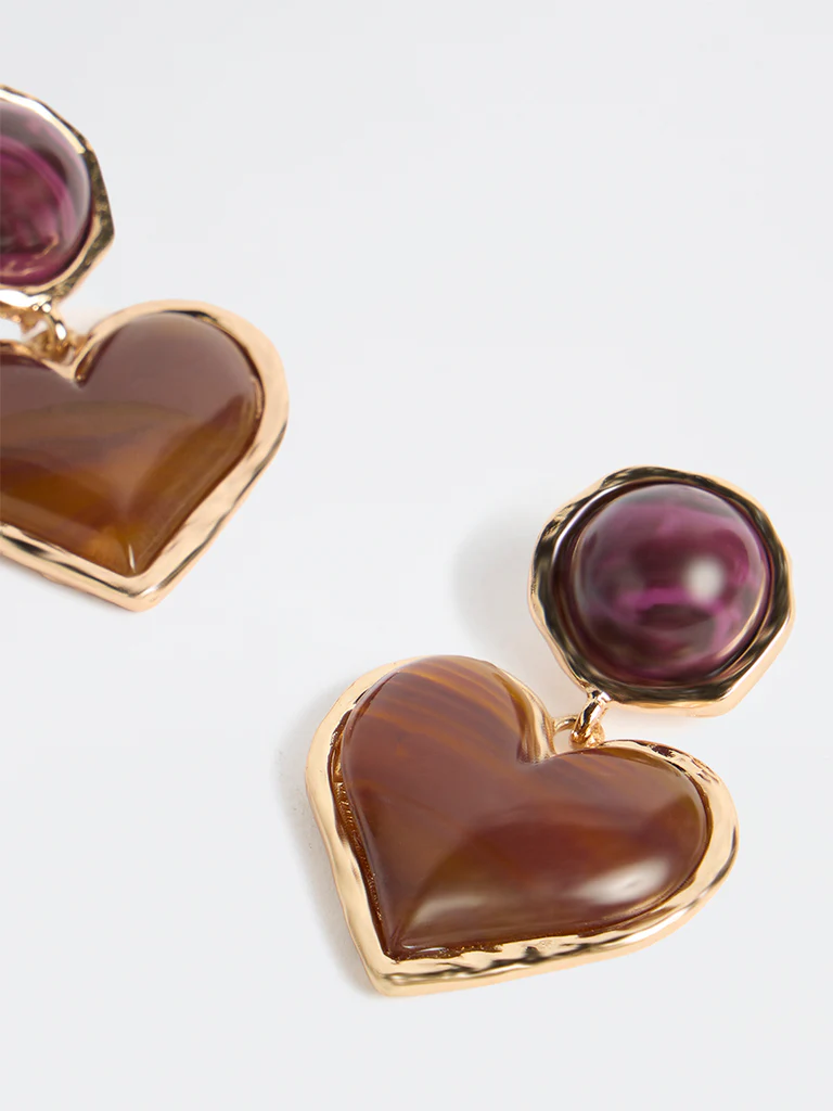 Westside Accessories Multicolour Hearts Dangler Earrings - Image 3