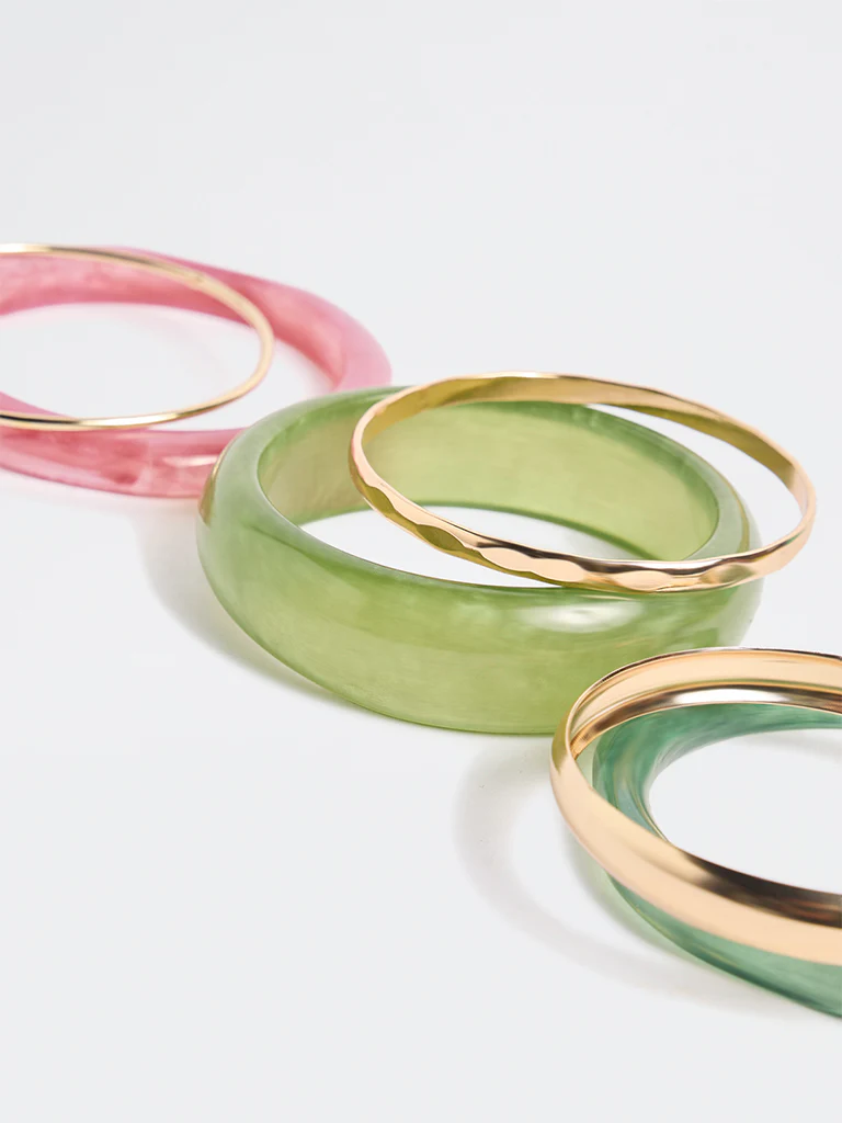 Westside Accessories Multicolour Metal and Resin Rings - Pack of 6 - Image 2