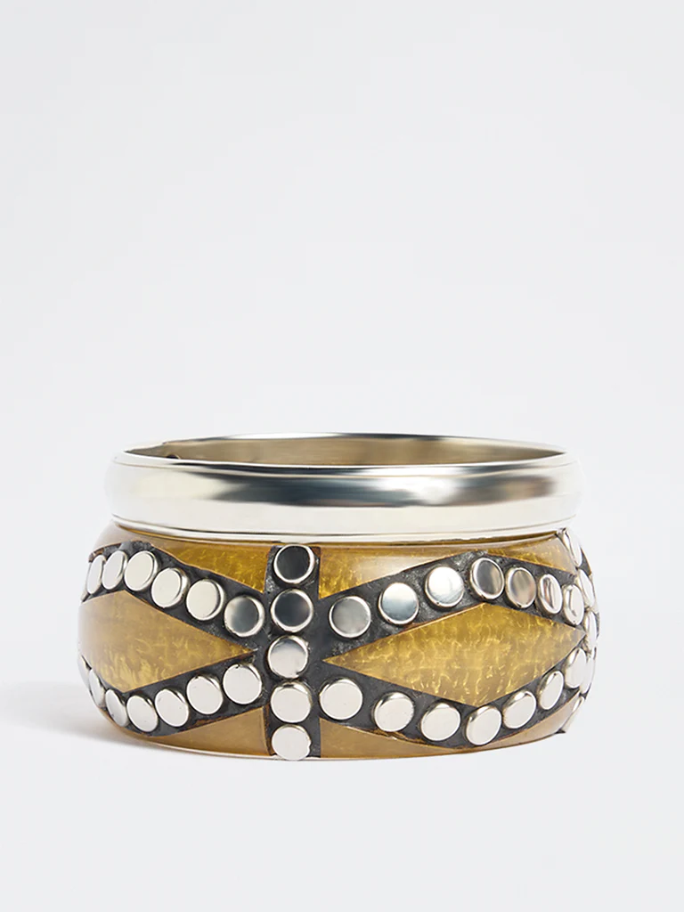 Westside Accessories Multicolour Resin and Metal Bangles - Pack of 2 - Image 2