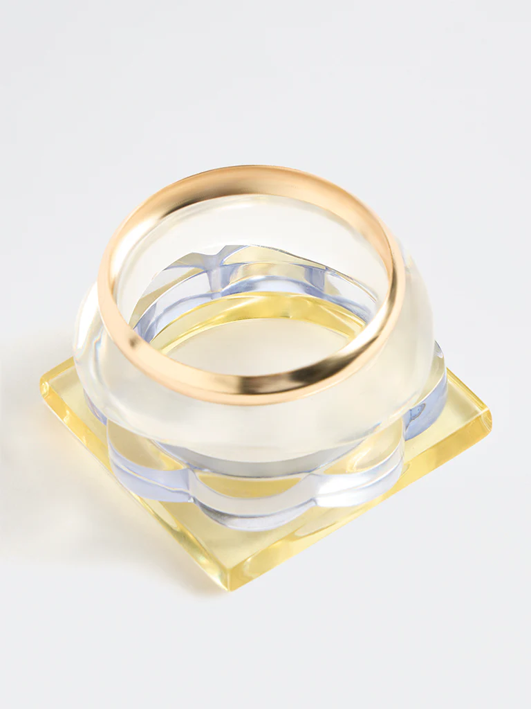 Westside Accessories Multicolour Resin and Metal Bangles – Pack of 3 - Image 2