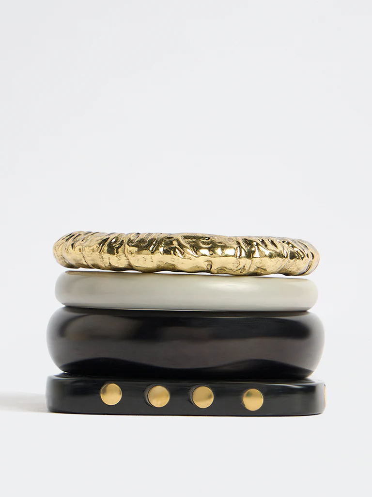 Westside Accessories Multicolour Resin Bangles - Pack of 4