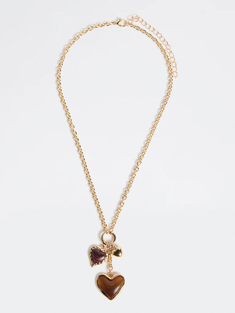 Westside Accessories Multicolour Resin Hearts Pendant Necklace