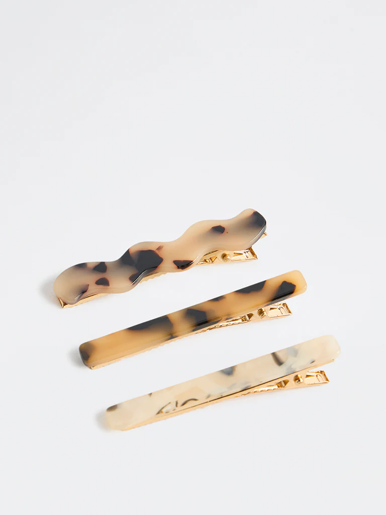 Westside Accessories Multicolour Tortoise-Shell Clip - Pack of 3 - Image 2