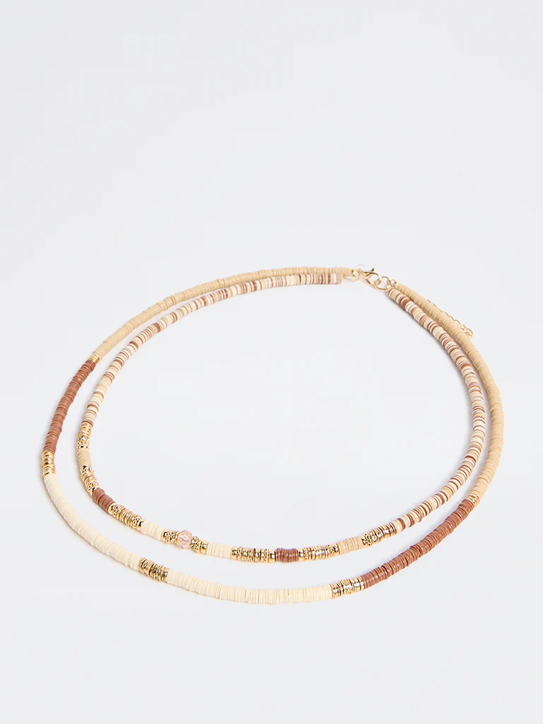 Westside Accessories Multicolour Two Layer Beaded Necklace - Image 2