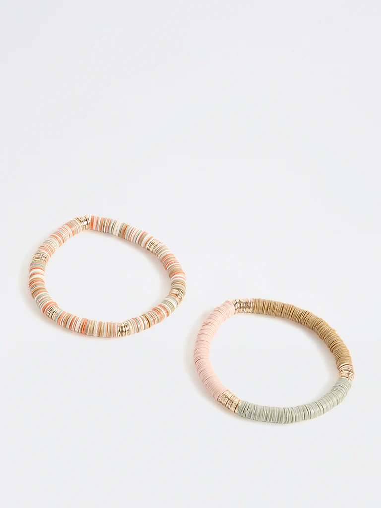 Westside Accessories Multicoloured Beaded Elastic Bracelets - Image 2