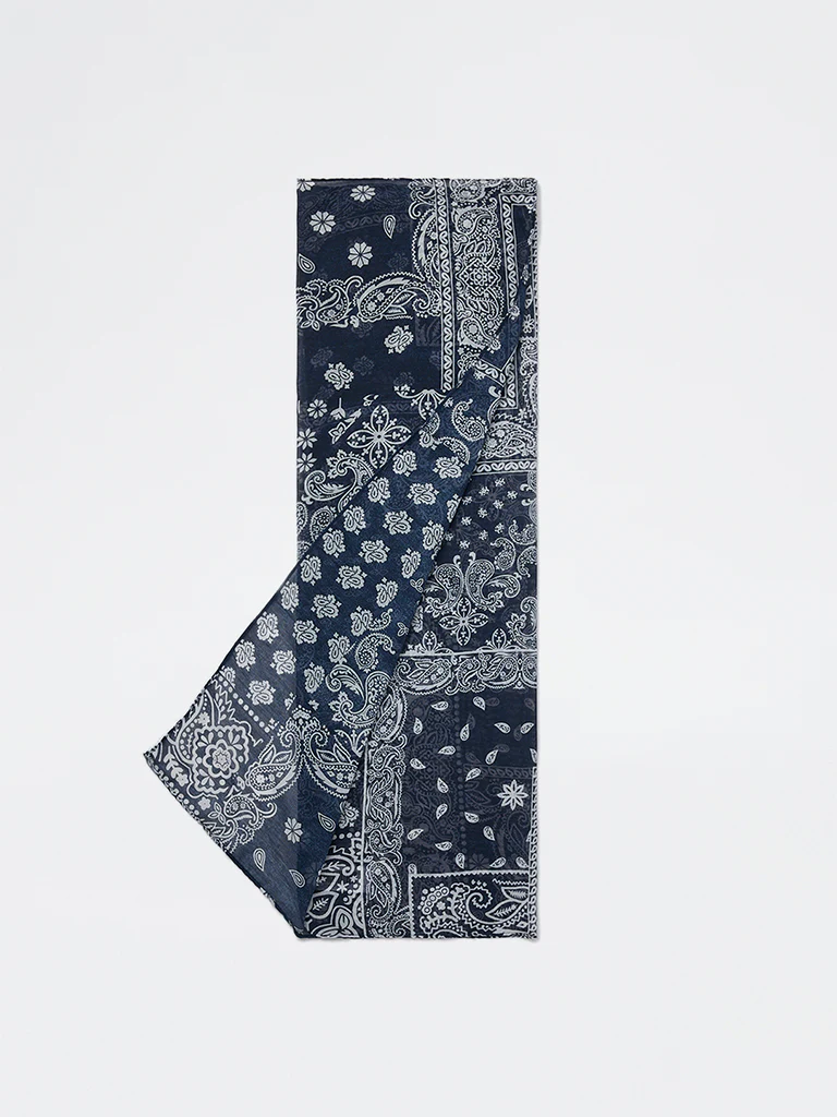 Westside Accessories Navy Paisley Design Scarf - Image 2