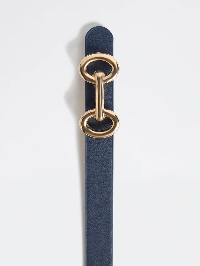 Westside Accessories Navy Saddle Buckle Belt - Image 3