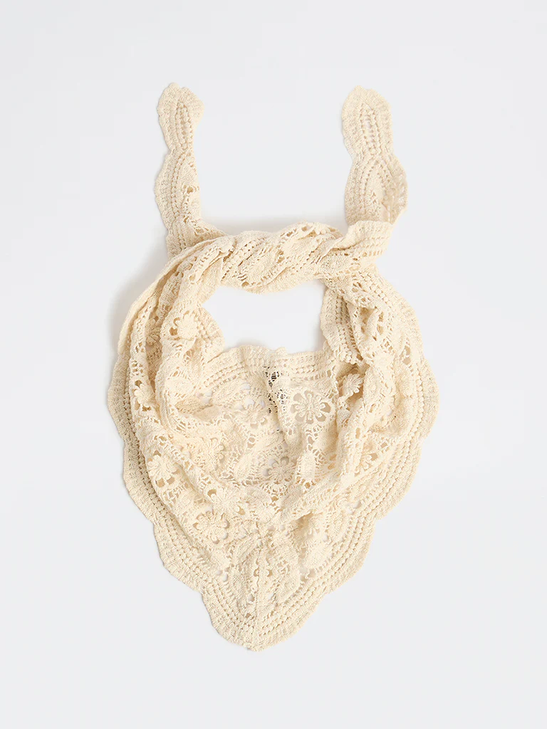 Westside Accessories Off-White Crochet Scarf