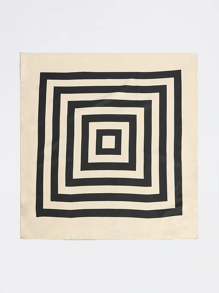 Westside Accessories Off-White Geometric Printed Scarf - Image 3