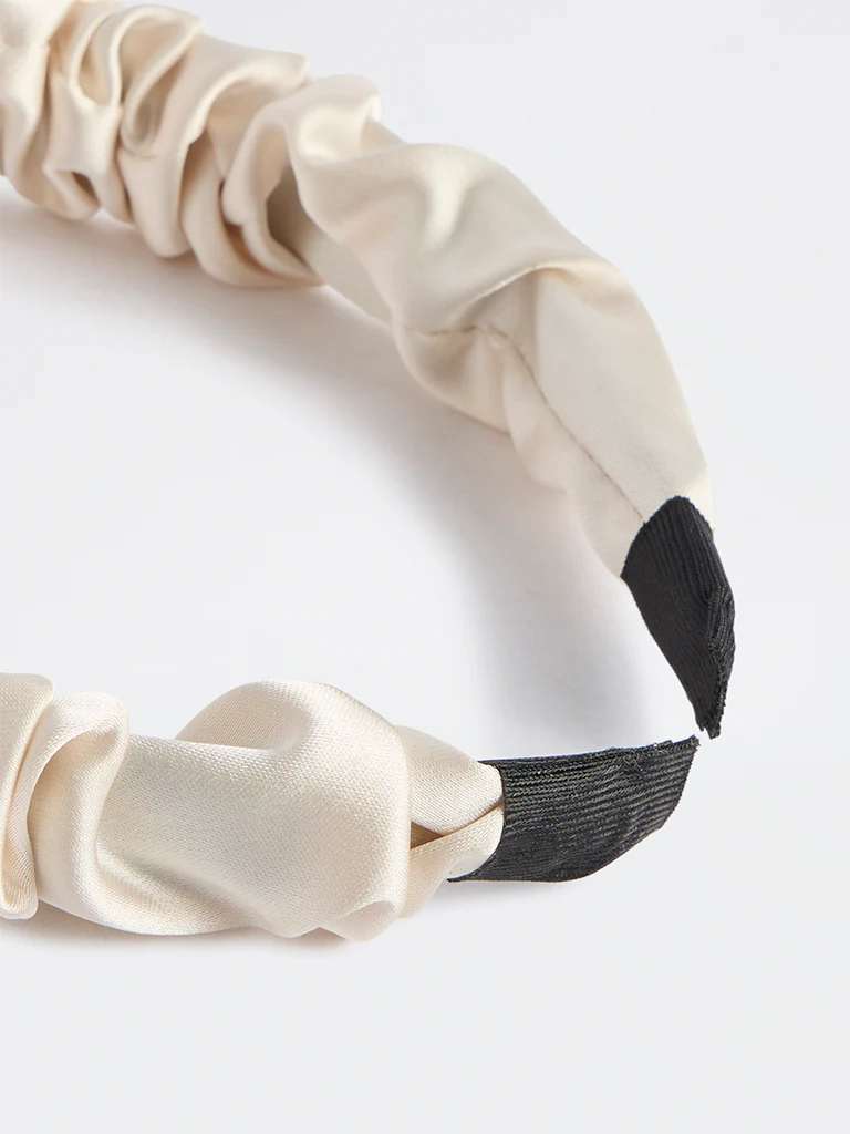 Westside Accessories Off-White Ruched Headband - Image 3