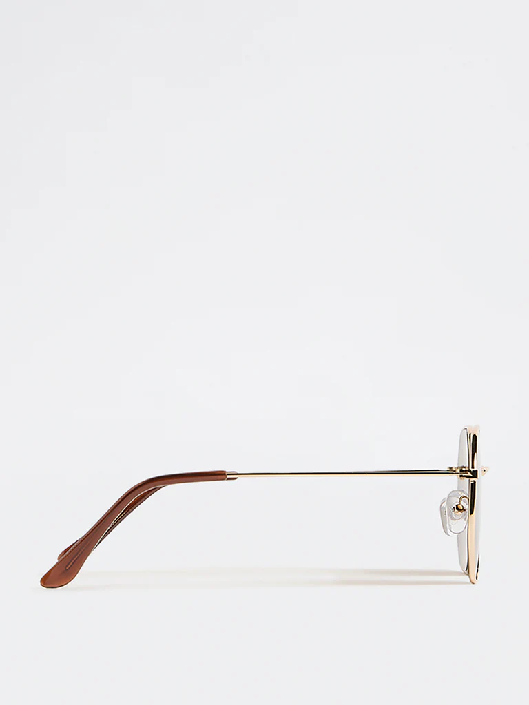 Westside Accessories Olive Geometric Sunglasses with Pouch - Image 3