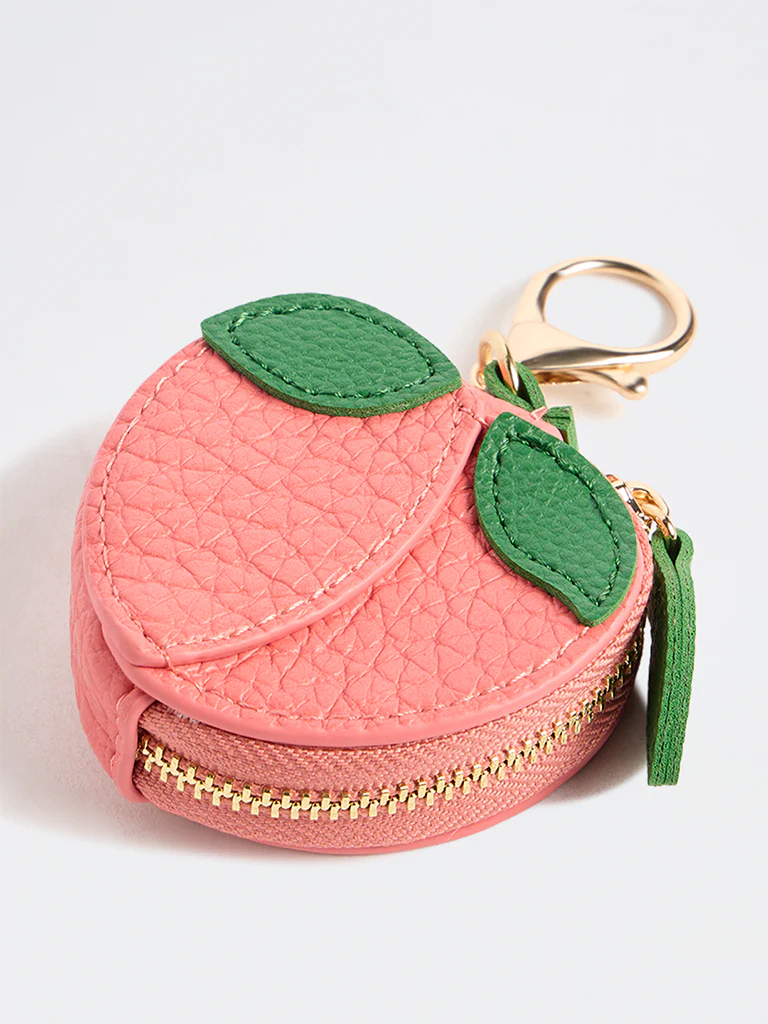 Westside Accessories Pink Textured Peach Bag Charm - Image 2