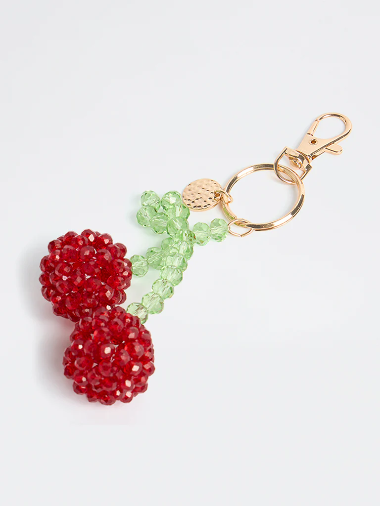Westside Accessories Red Cherry Beaded Bag Charm - Image 2
